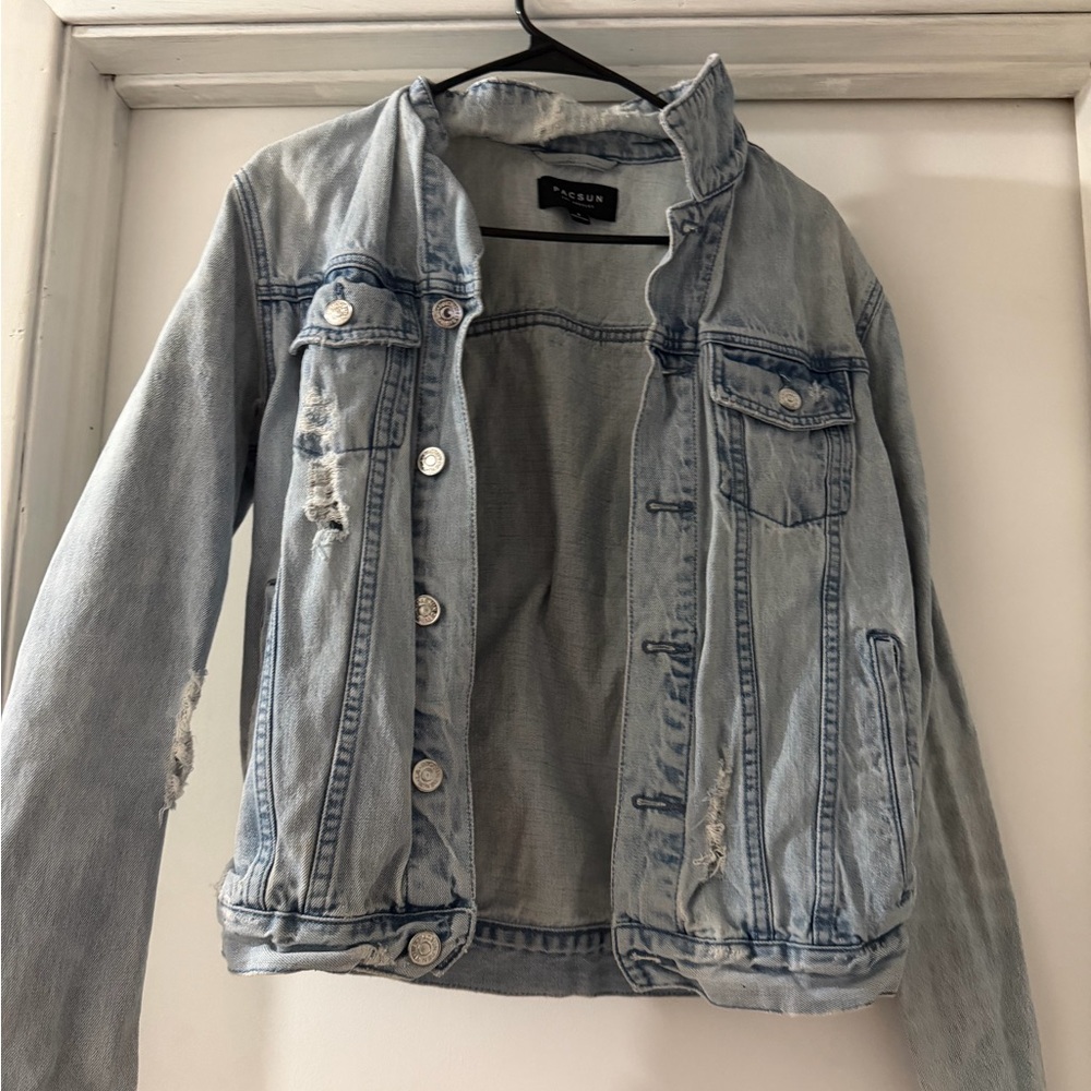 PacSun Light Blue Distressed Denim Jacket